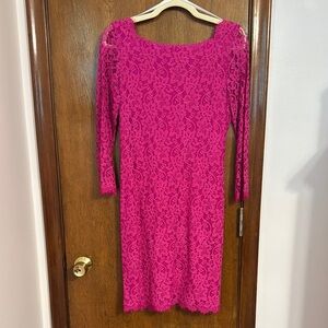 Diane Von Furstenberg Pink Lace Mini Dress